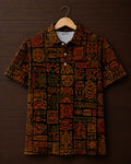 Tribal Printed Polo T-shirt#27