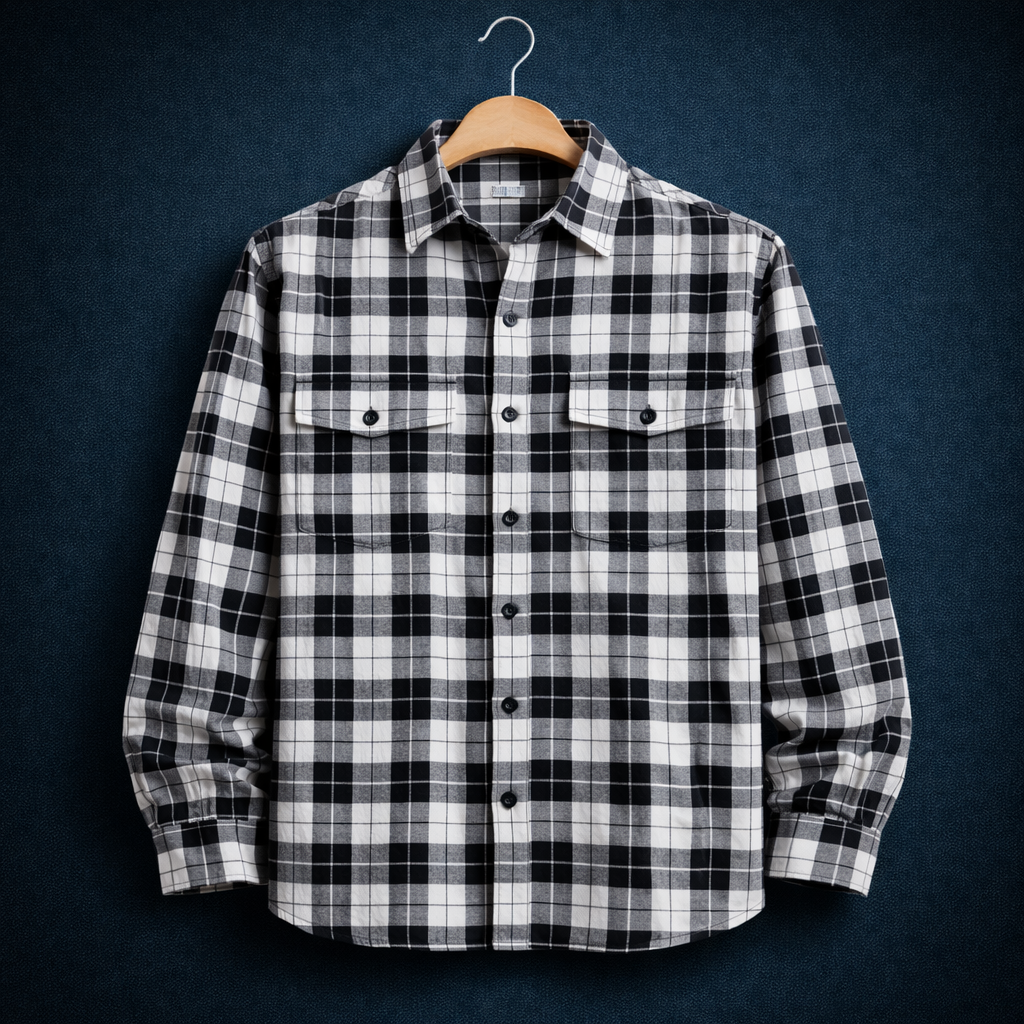 Flannel double pocket shirt#3
