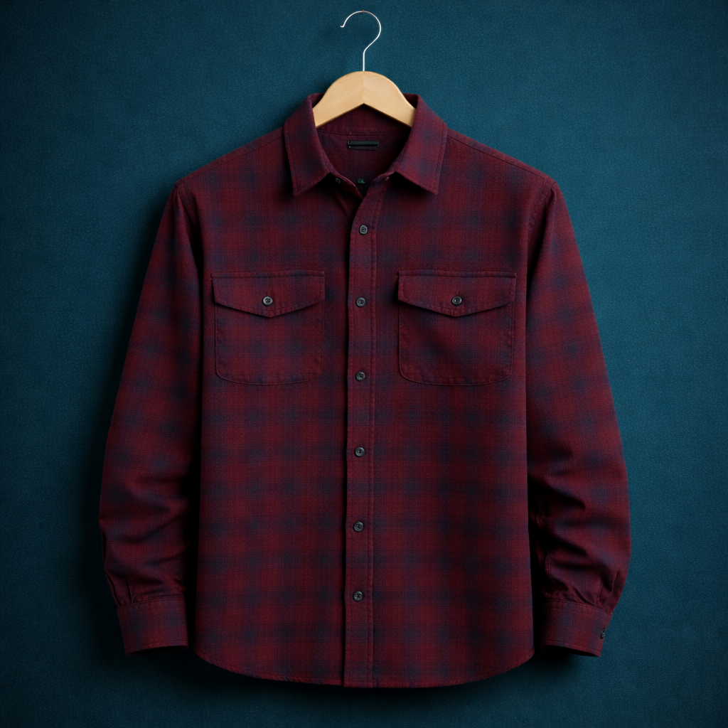 Flannel double pocket shirt#2