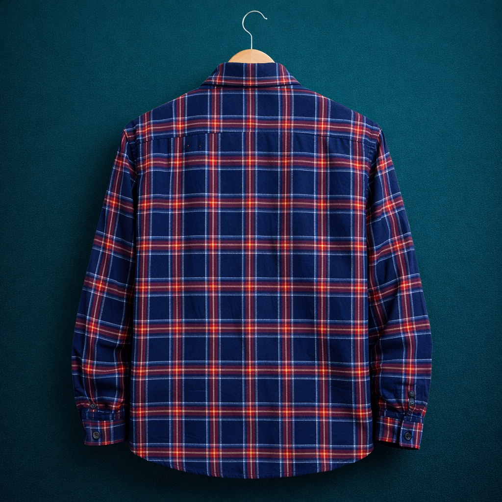 Flannel double pocket shirt#1