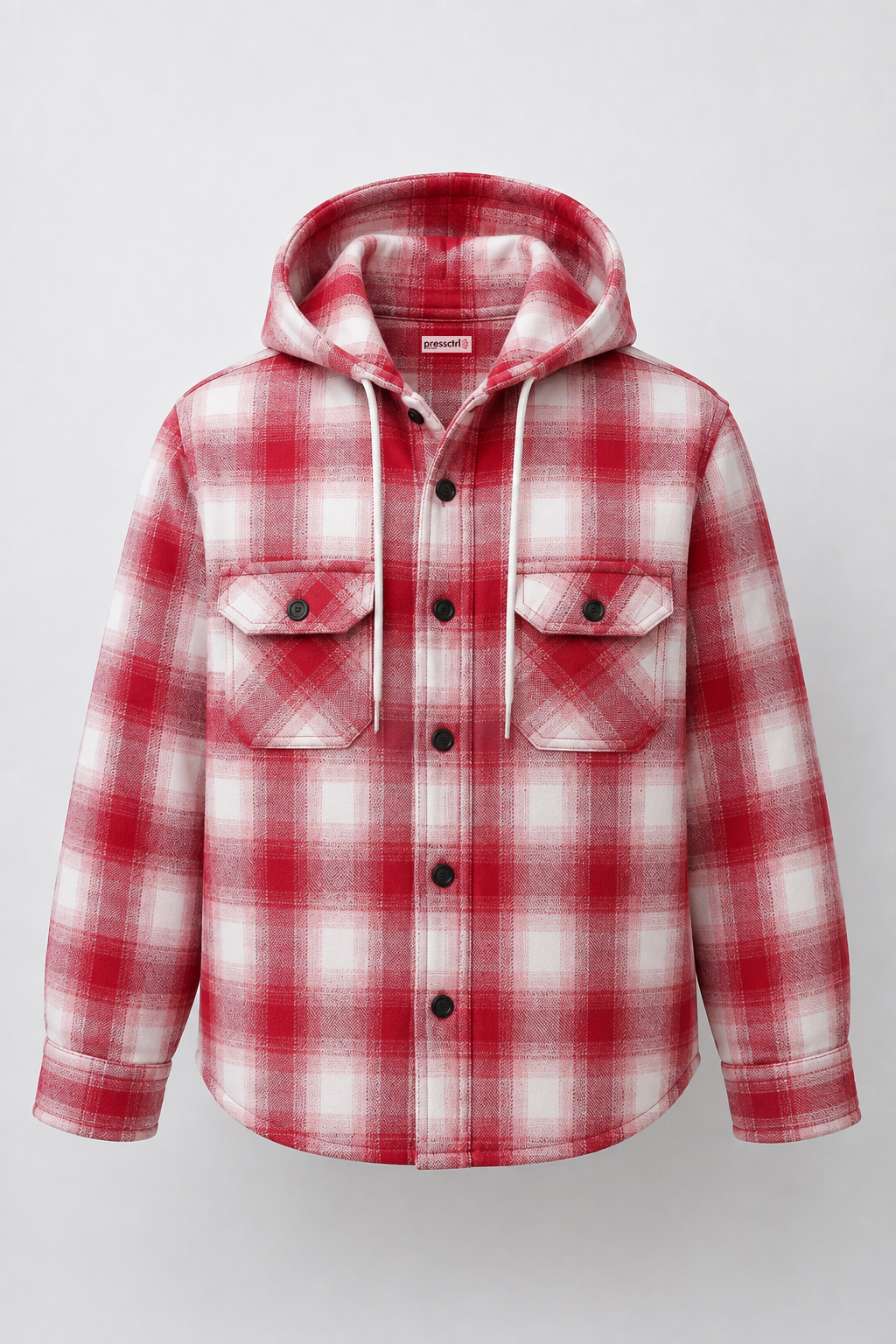 Crimson* Hooded Flannel shirt #5