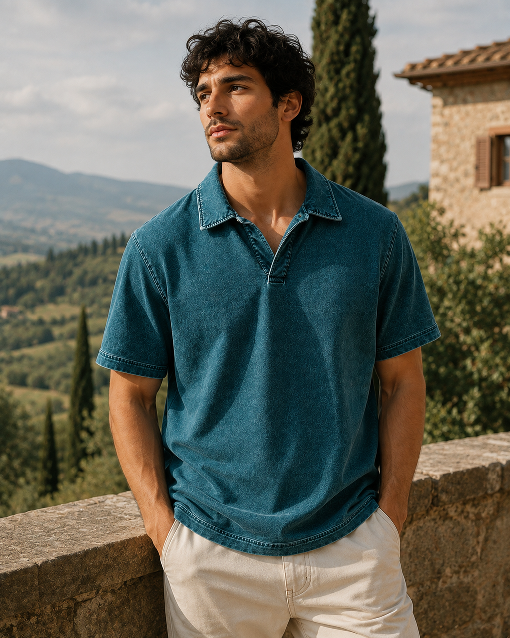 Ocean Dusk ACID WASH VINTAGE Polo T-shirt#30