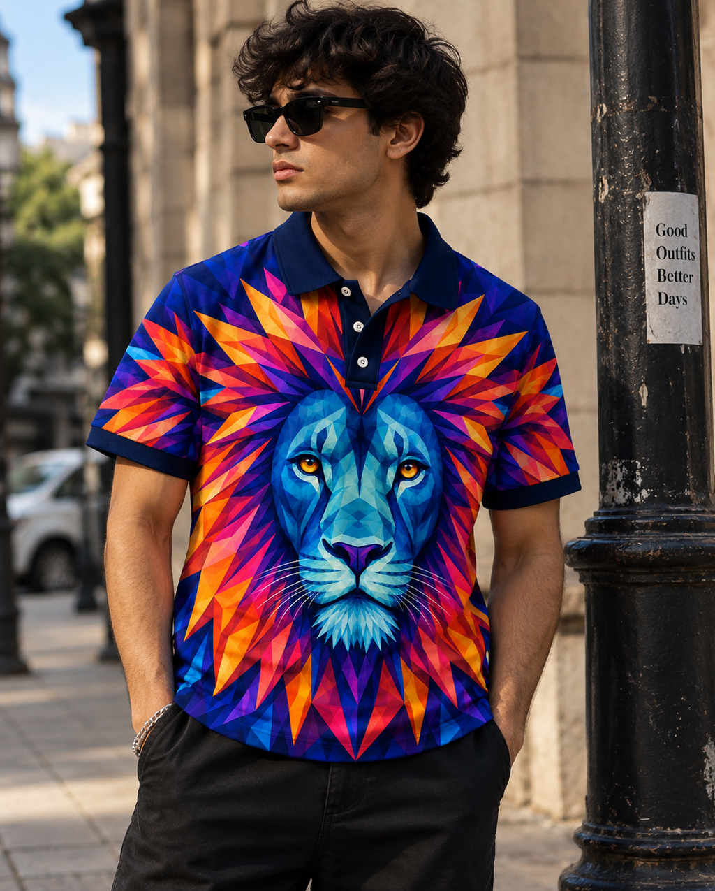 Prism King* Printed Polo T-shirt#31