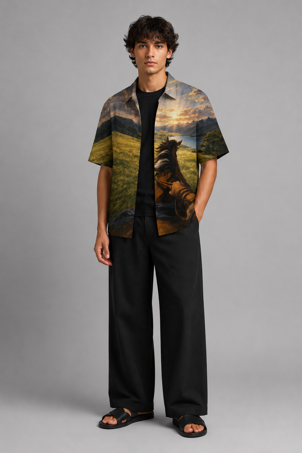 Horse Men Printed shirt#7