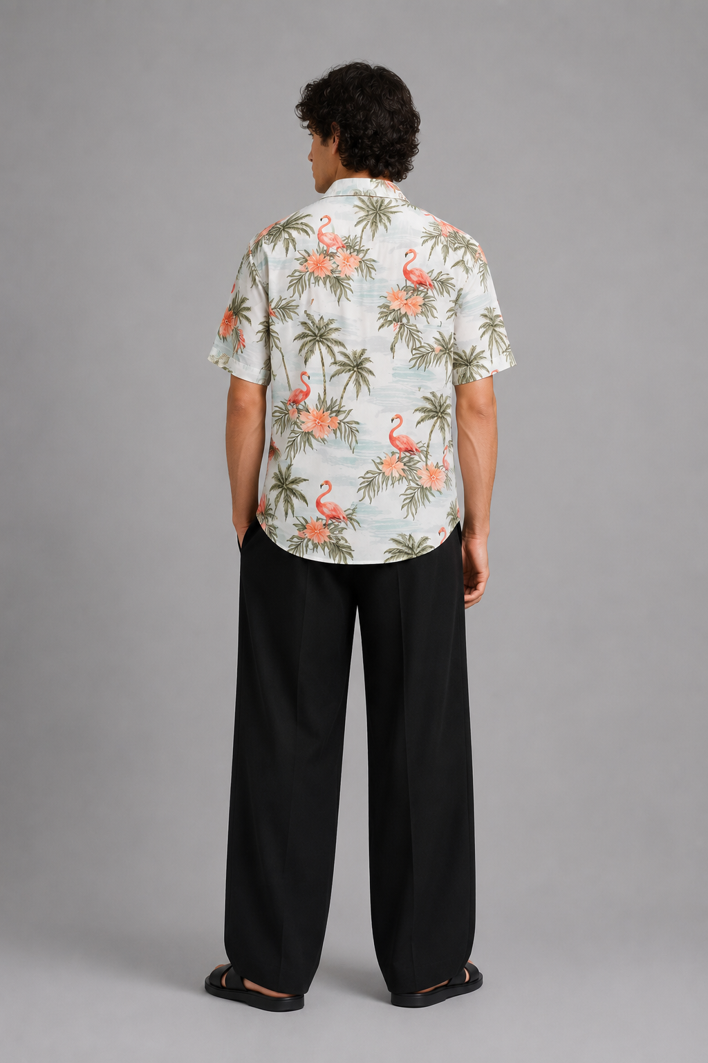 Tropical with flamingo Printed shirt#17