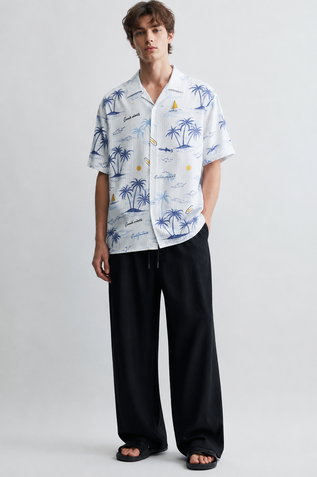 Tropical vibes on a California Printed shirt#18