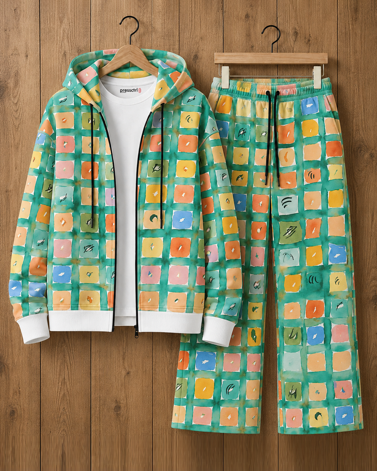Unisex Printed Hoodie Cord-set#3