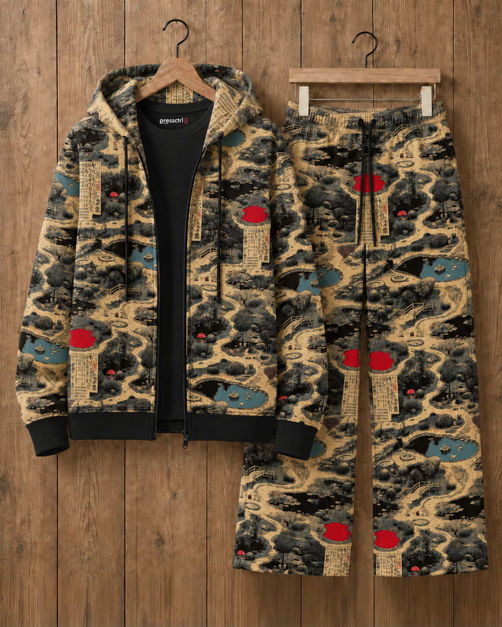 Unisex Printed Hoodie Cord-set#6