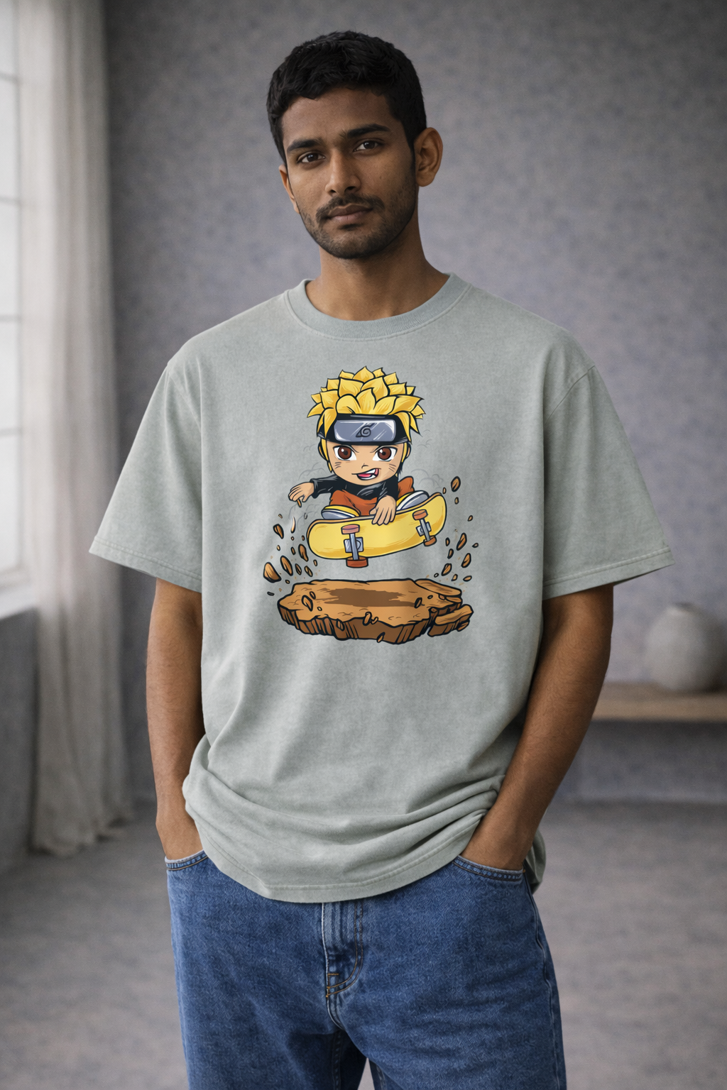 Tiny Warrior - ACID WASH PRINTED OVER SIZE T-shirt#20