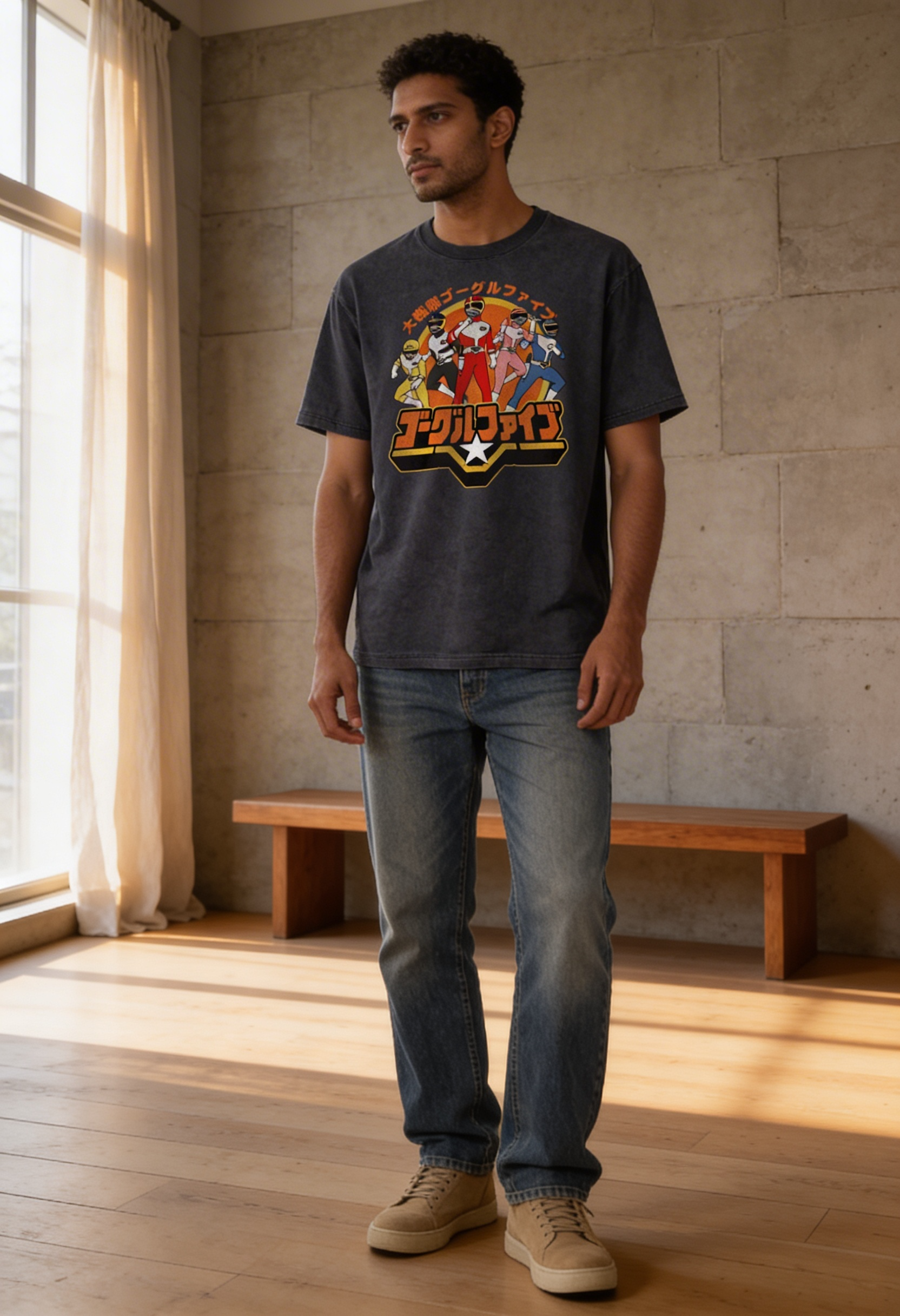 Velocity Flame - ACID WASH PRINTED OVER SIZE T-shirt#24