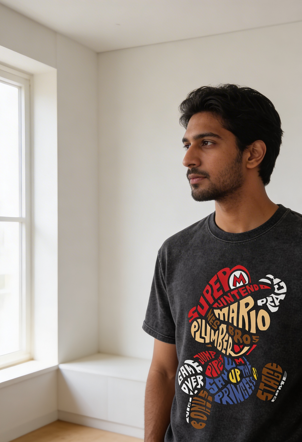 Bonus Life - ACID WASH PRINTED Oversized Tee#27