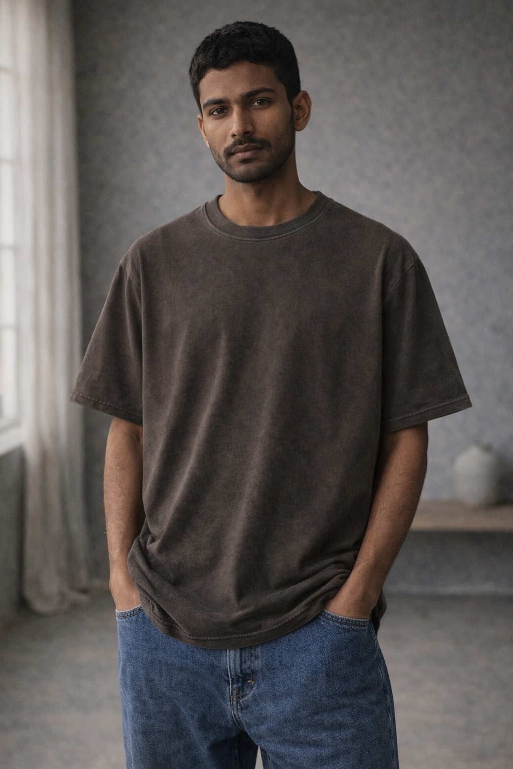 Earth Brown - ACID WASH OVER SIZE T-shirt#16