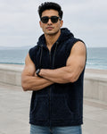 Indigo Core* Sleeveless Sherpa Hoodie #6