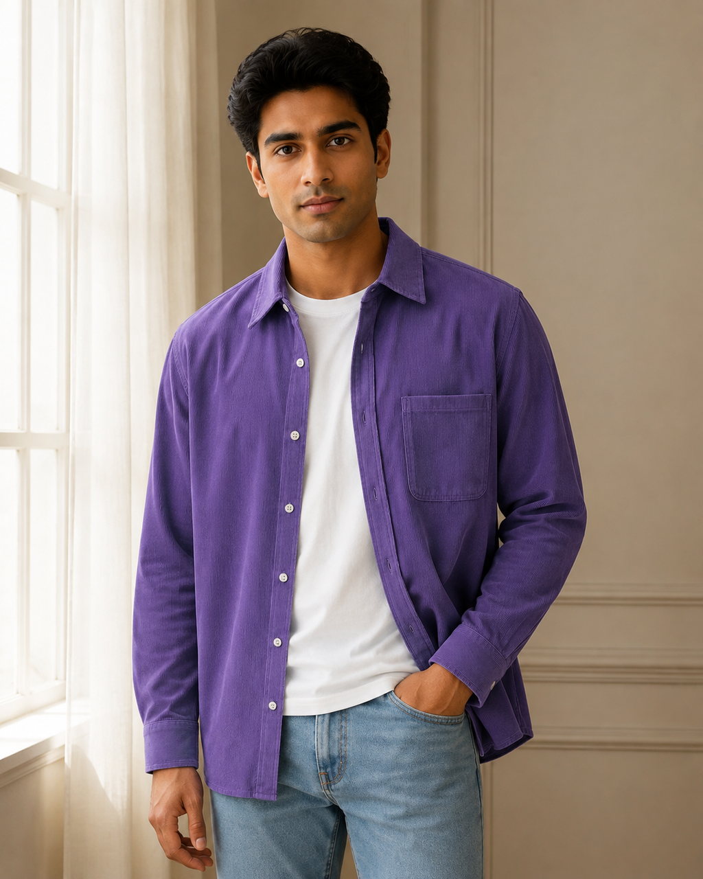 Plum Drift* Corduroy Shirt#4