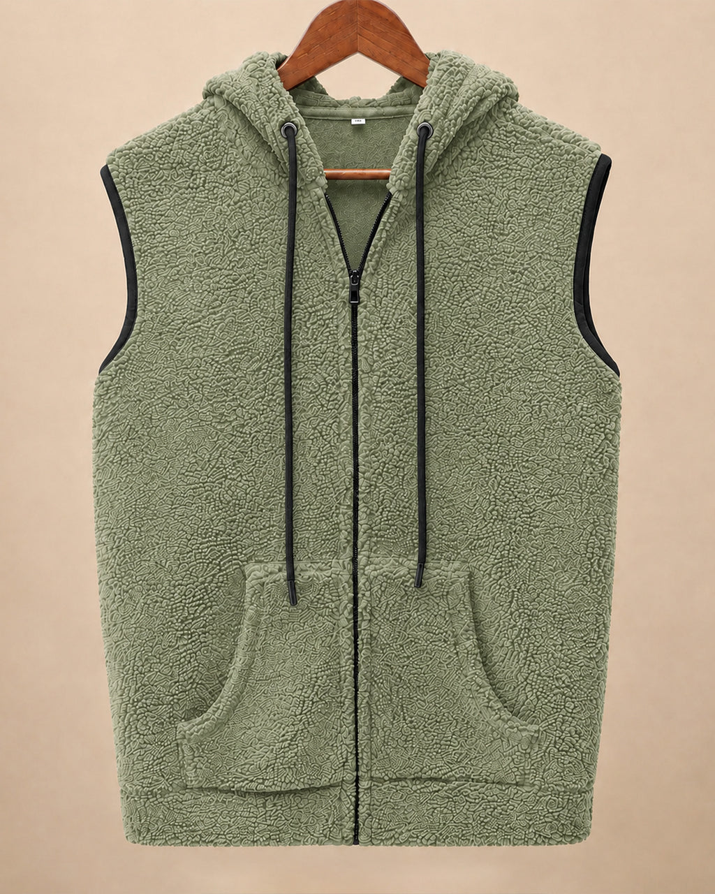 Mossline* Sleeveless Sherpa Hoodie #8