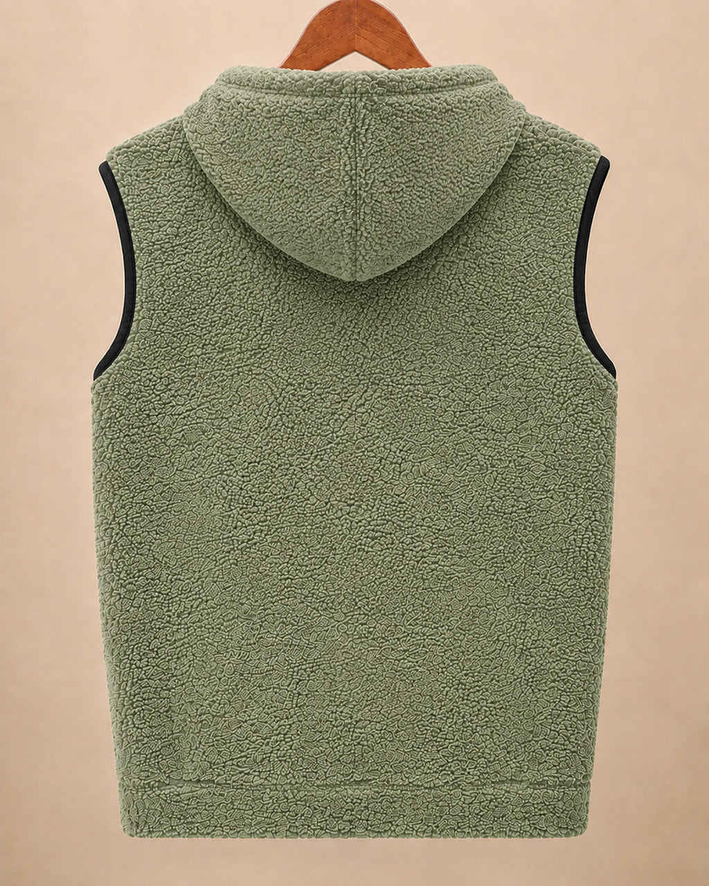 Mossline* Sleeveless Sherpa Hoodie #8