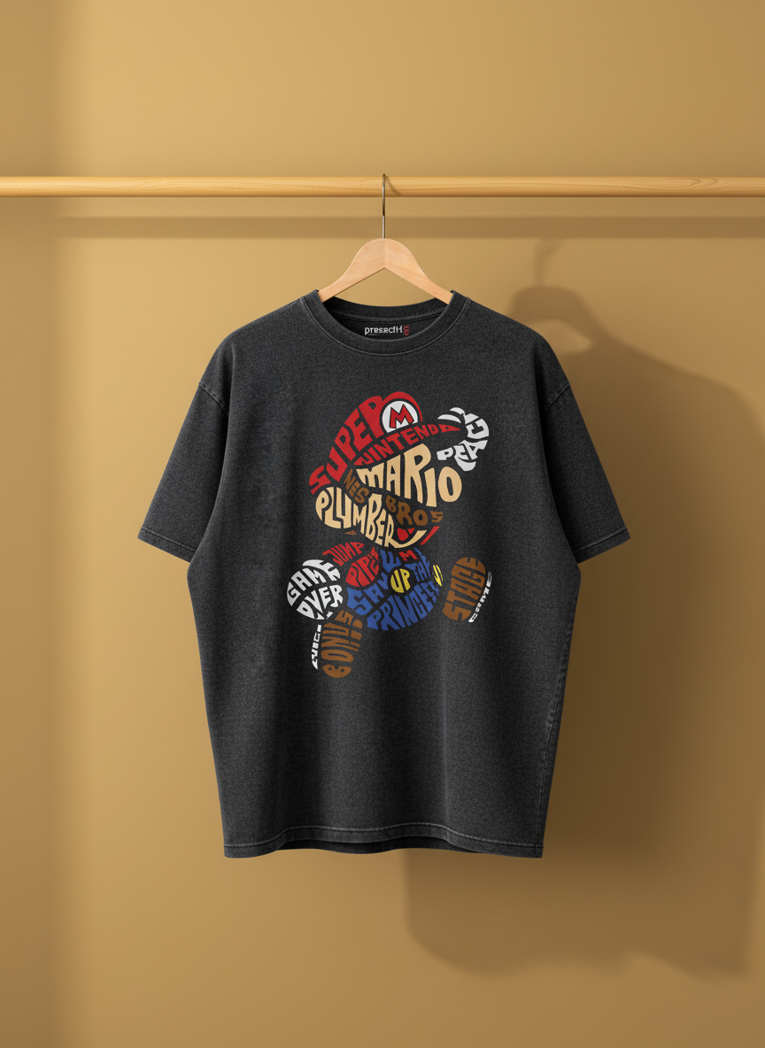 Bonus Life - ACID WASH PRINTED Oversized Tee#27