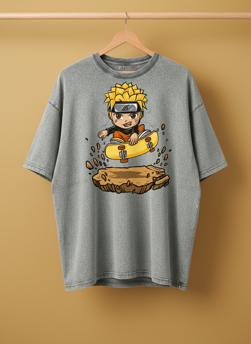 Tiny Warrior - ACID WASH PRINTED OVER SIZE T-shirt#20