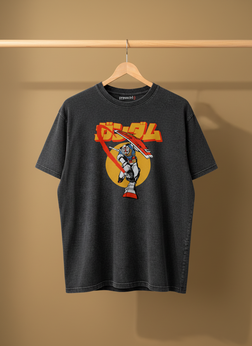 Daikaiju Strike - ACID WASH PRINTED OVER SIZE TEE#25