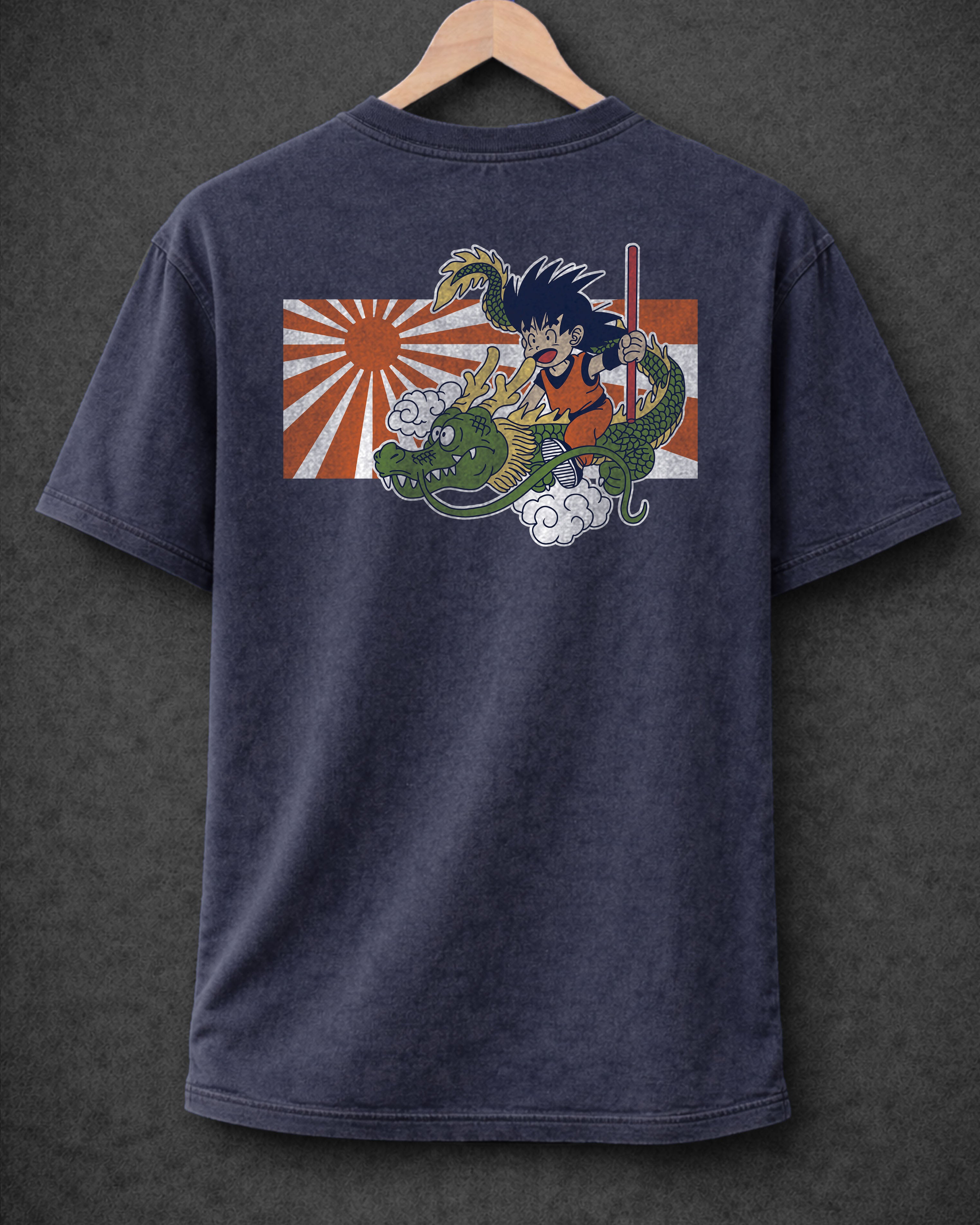 Rising Sun ACID WASH PRINTED OVER SIZE T-shirt#19