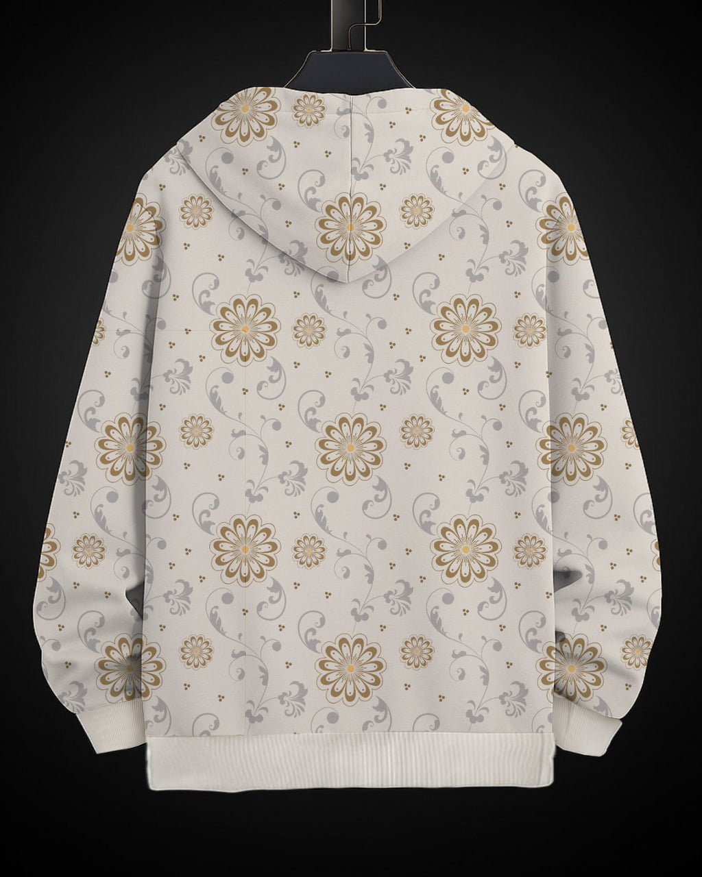 Vintage Floral Printed Hoodie #1