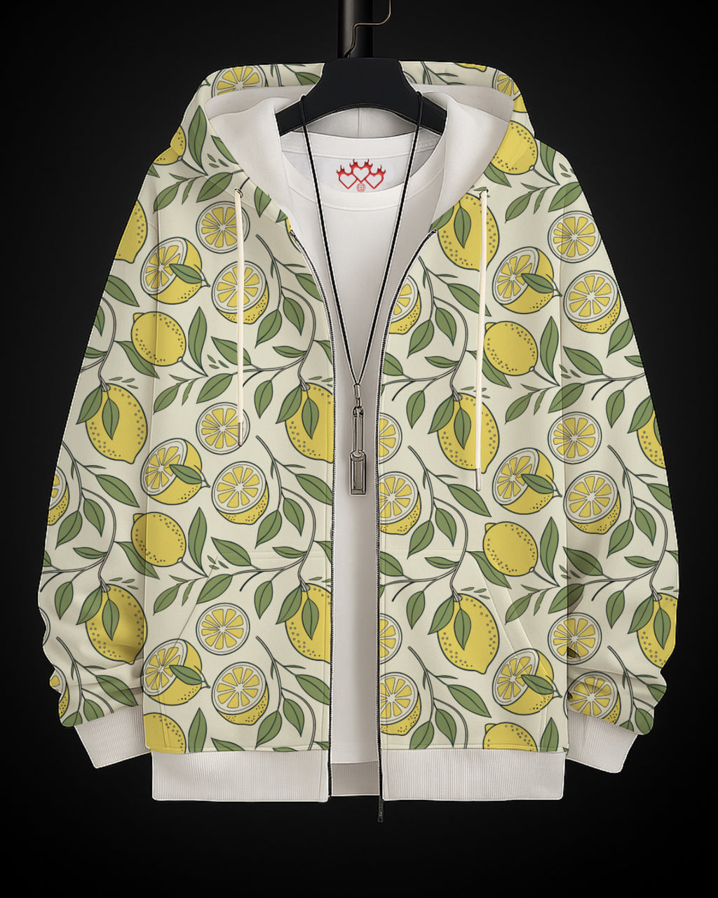 Citrus Leaf Printed Hoodie Printed Hoodie #5