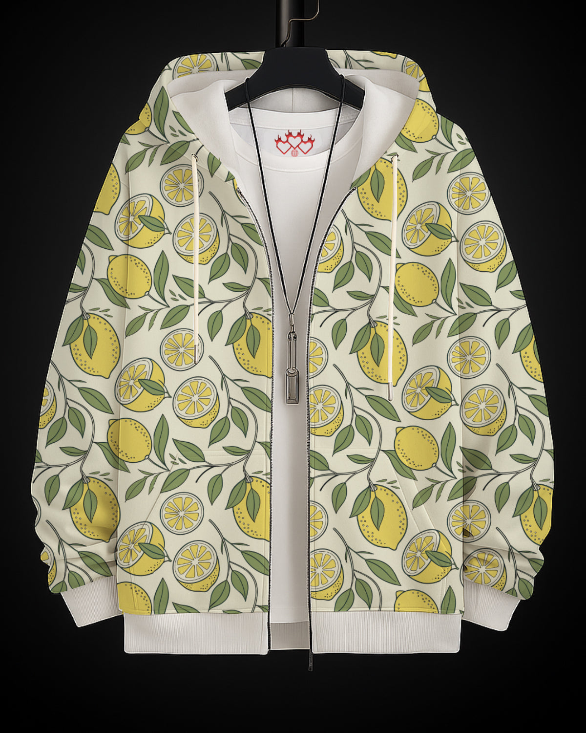 Citrus Leaf Printed Hoodie Printed Hoodie #5