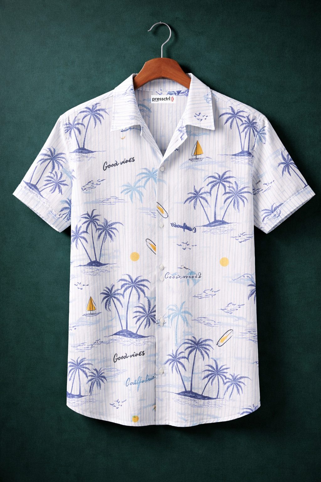 Tropical vibes on a California Printed shirt#18